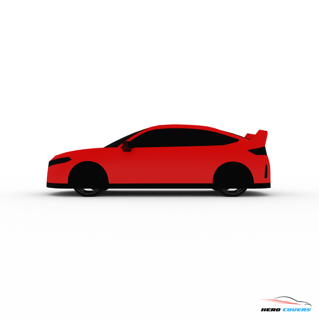 A Custom Red Car Cover For A Honda Civic Type R