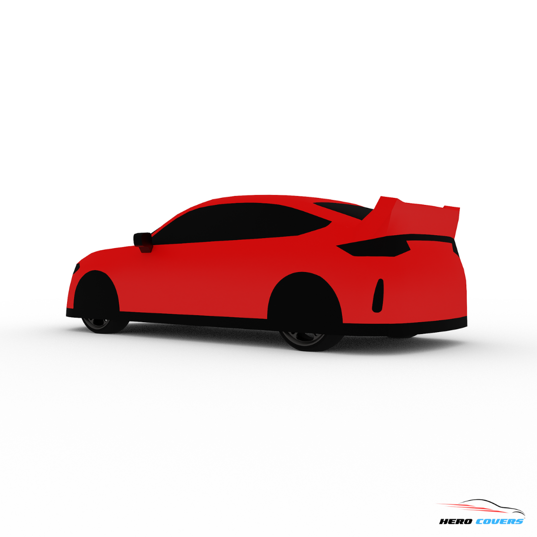 A Custom Red Car Cover For A Honda Civic Type R