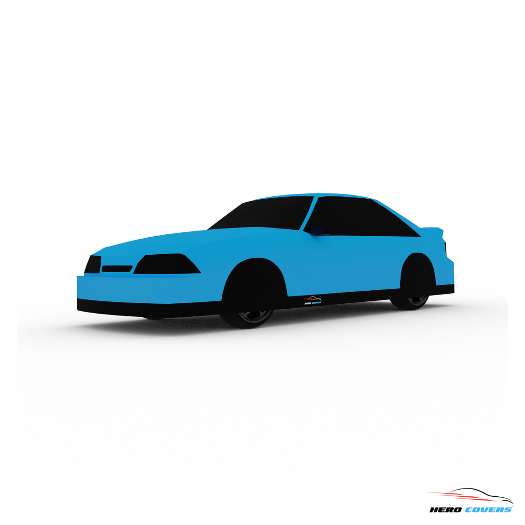 A Custom Indoor & Outdoor Blue Car Cover For A Ford Mustang (1993)