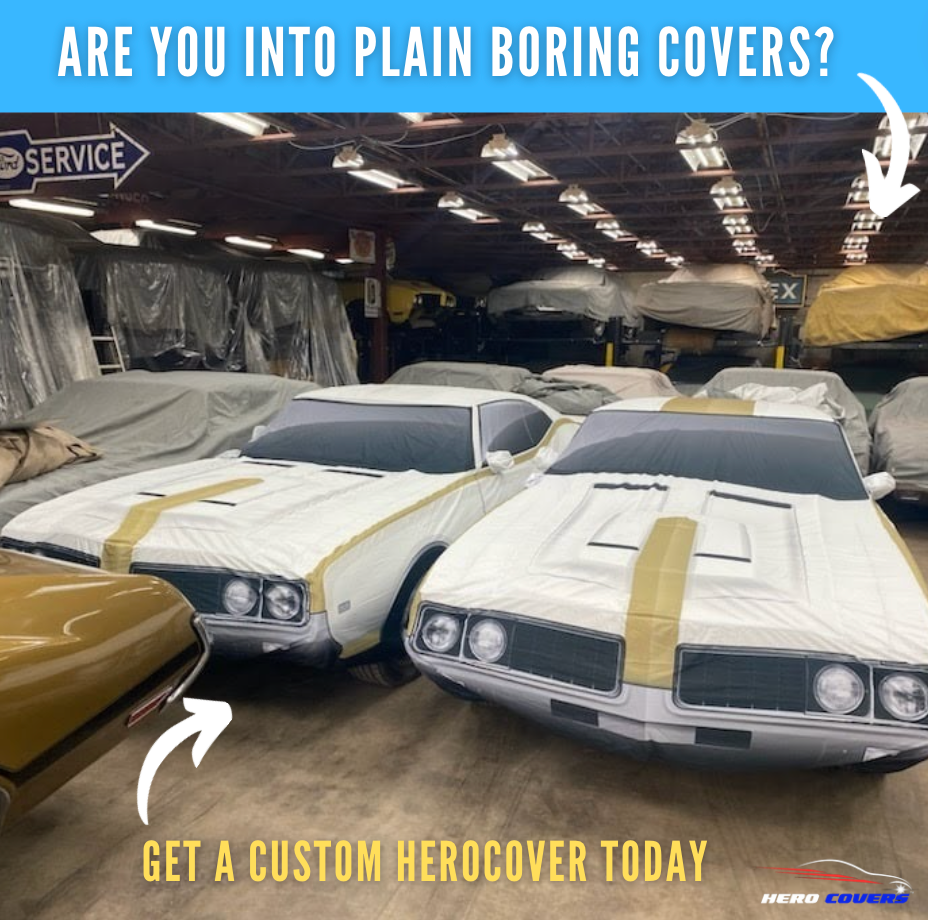 A Custom Car Cover For An Oldsmobile 66