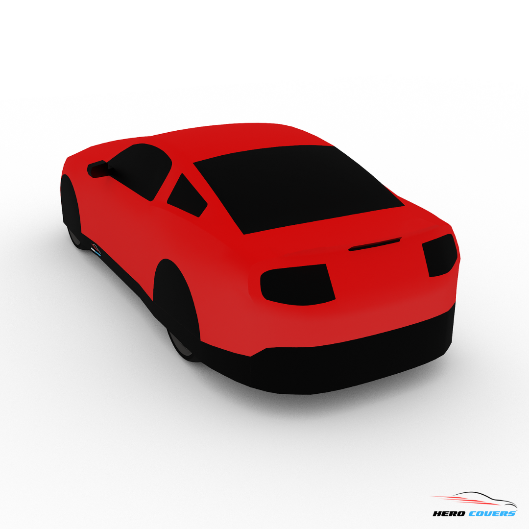 A Custom Indoor & Outdoor Red Car Cover For A Mustang 2012