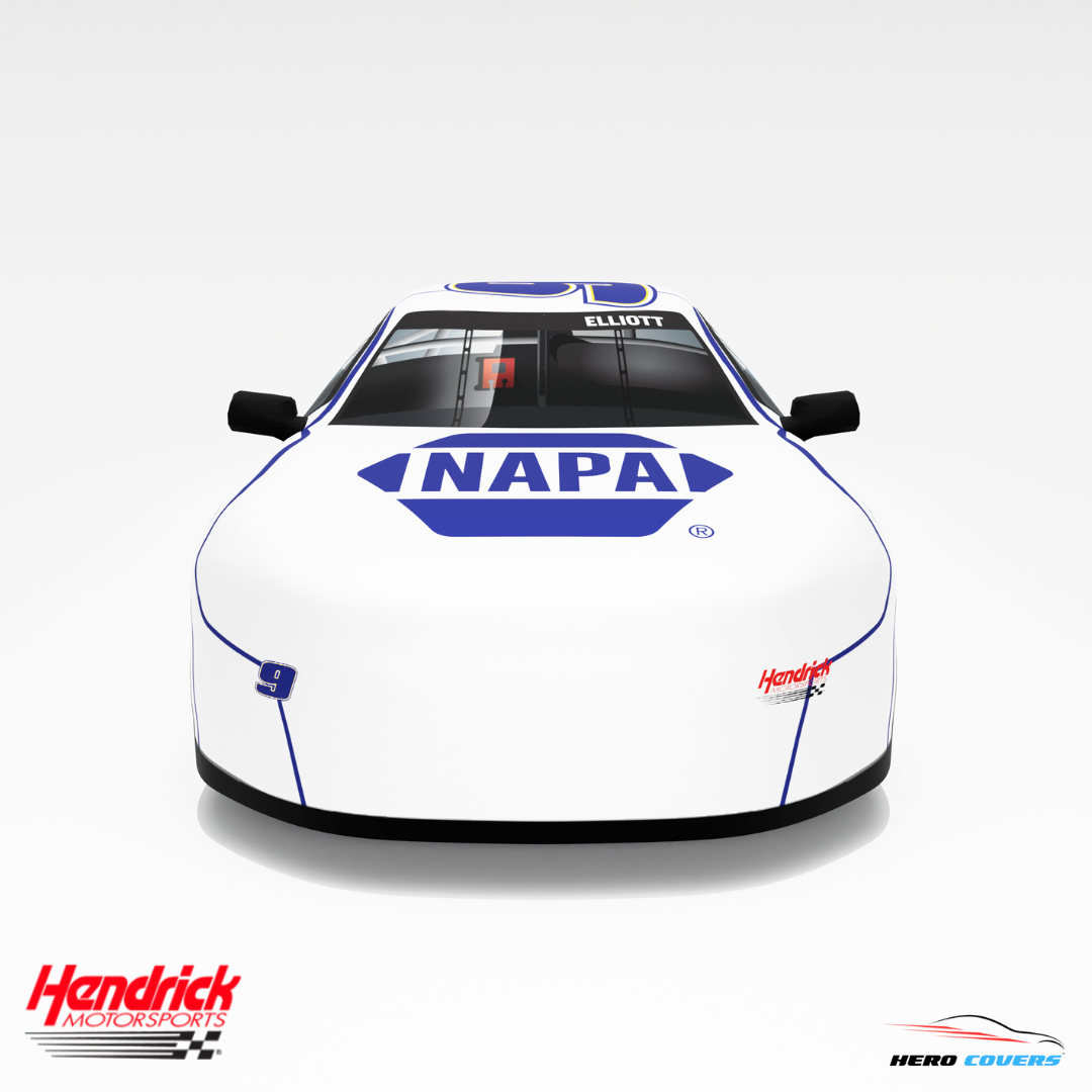 Officially Licensed Hendrick Motorsports NAPA(WHITE) Car Cover – Precision Fit & Ultimate Protection | HeroCovers