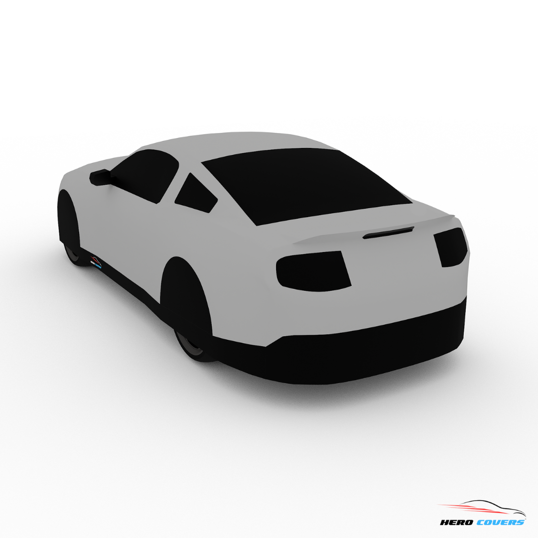 A Custom Indoor & Outdoor Silver Car Cover For A Mustang 2012