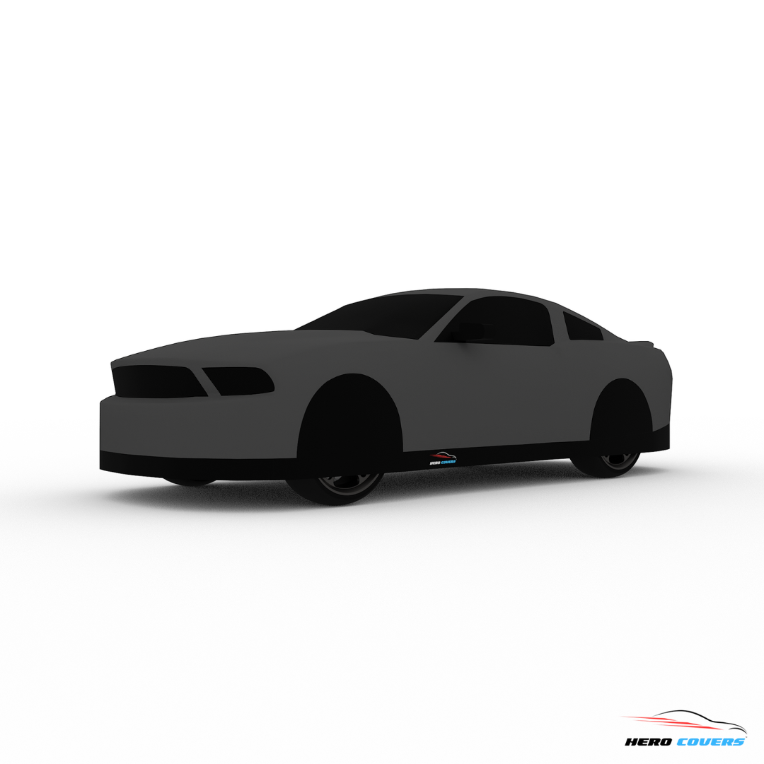 A Custom Indoor & Outdoor Gray Car Cover For A Mustang 2012
