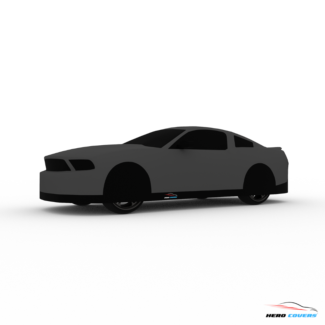 A Custom Indoor & Outdoor Gray Car Cover For A Ford Mustang 2012