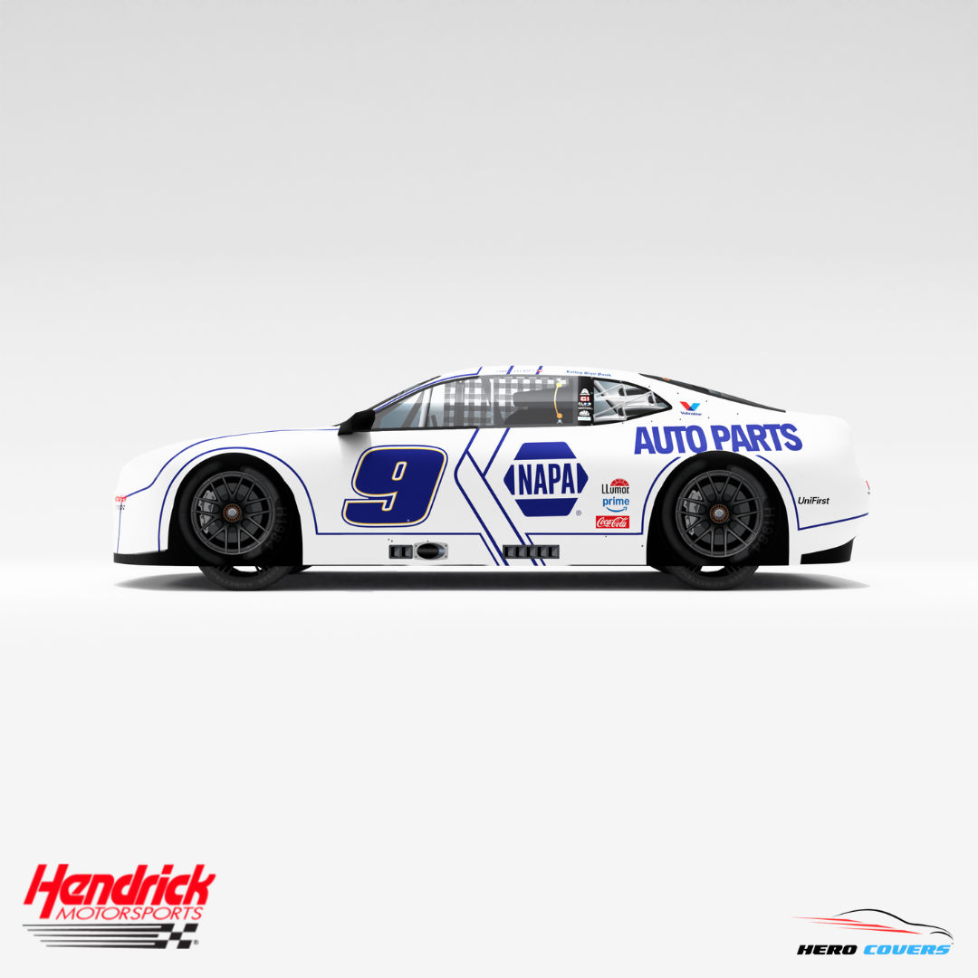 Officially Licensed Hendrick Motorsports NAPA(WHITE) Car Cover – Precision Fit & Ultimate Protection | HeroCovers