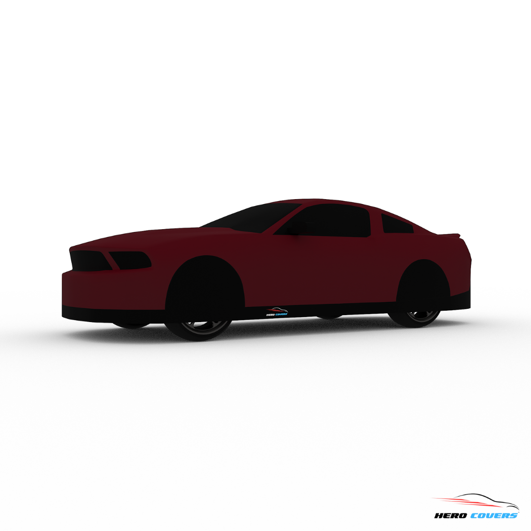 A Custom Red Car Cover For A Ford Mustang 2012