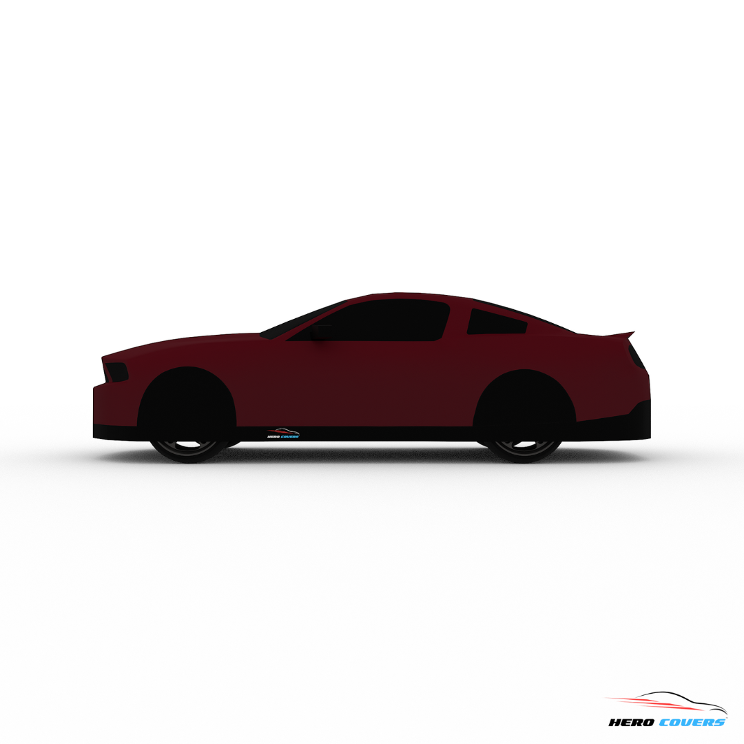 A Custom Red Car Cover For A Ford Mustang 2012