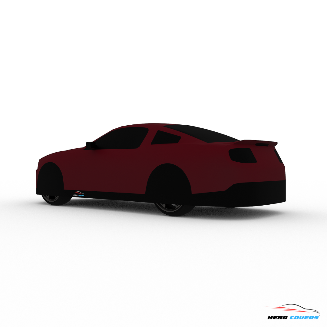 A Custom Red Car Cover For A Ford Mustang 2012