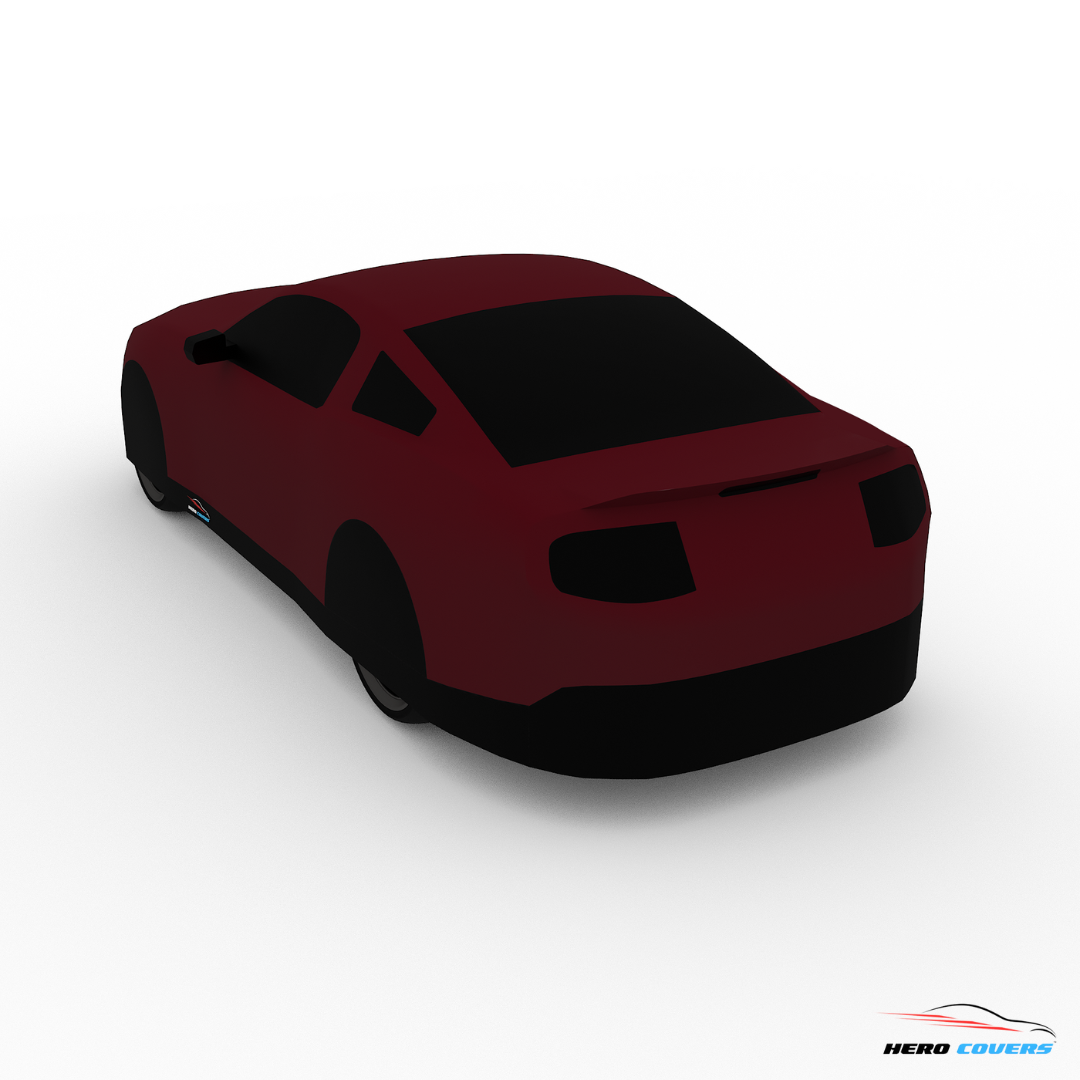A Custom Red Car Cover For A Ford Mustang 2012