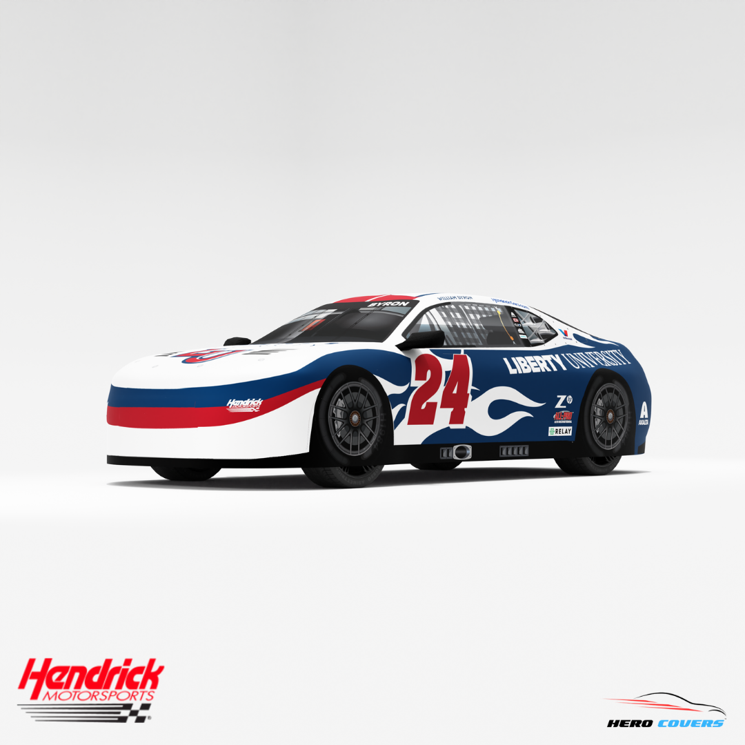 A Custom Car Cover for an Officially Licensed Hendrick Motorsports Liberty University