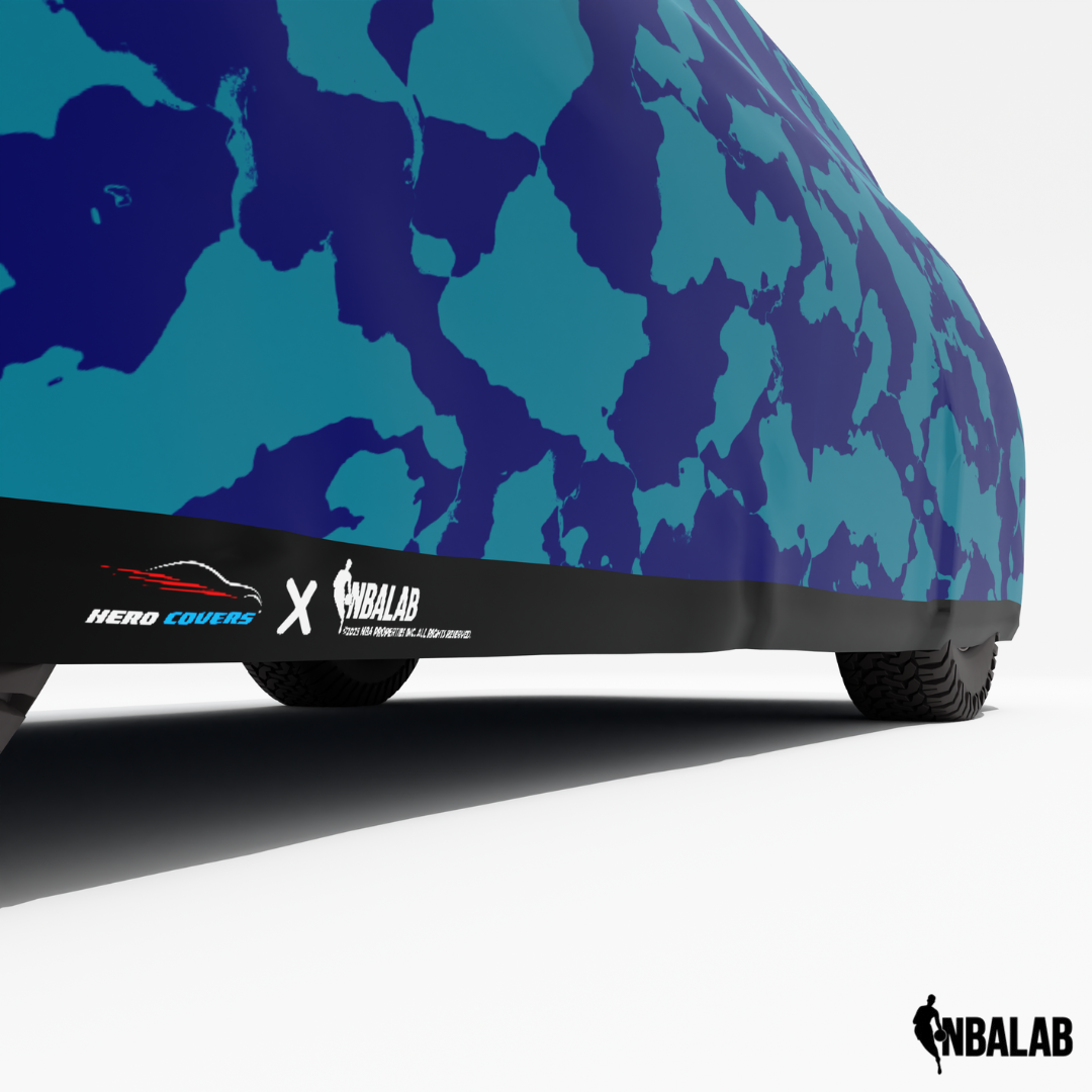 Officially Licensed Charlotte Hornet Comouflage Car Covers – Indoor & Outdoor | NBA Protection | HeroCovers