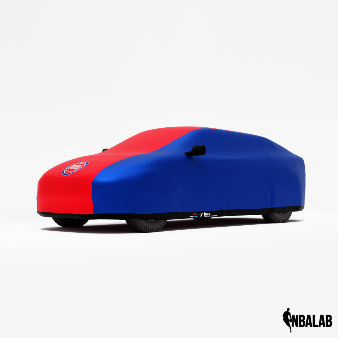 Officially Licensed Detroit Pistons 2 Tone Car Covers – Indoor & Outdoor | NBA Protection | HeroCovers