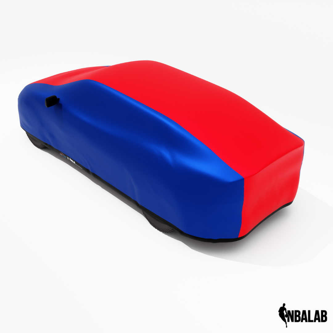 Officially Licensed Detroit Pistons 2 Tone Car Covers – Indoor & Outdoor | NBA Protection | HeroCovers