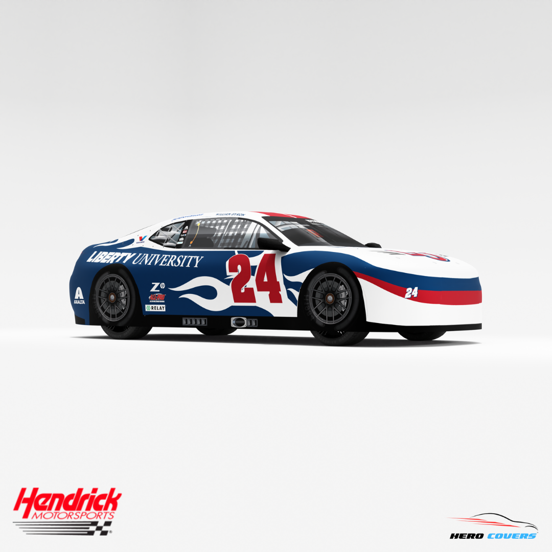 A Custom Car Cover for an Officially Licensed Hendrick Motorsports Liberty University