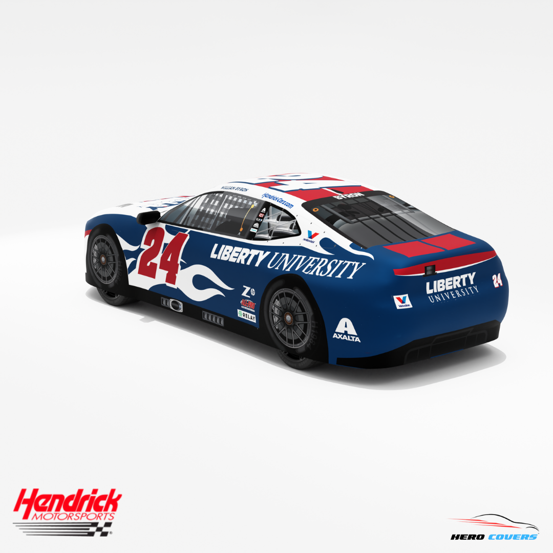 A Custom Car Cover for an Officially Licensed Hendrick Motorsports Liberty University