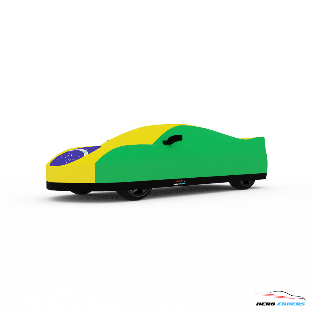 Brazil Flag Design Car Cover | Premium Indoor or Outdoor Protection | HeroCovers