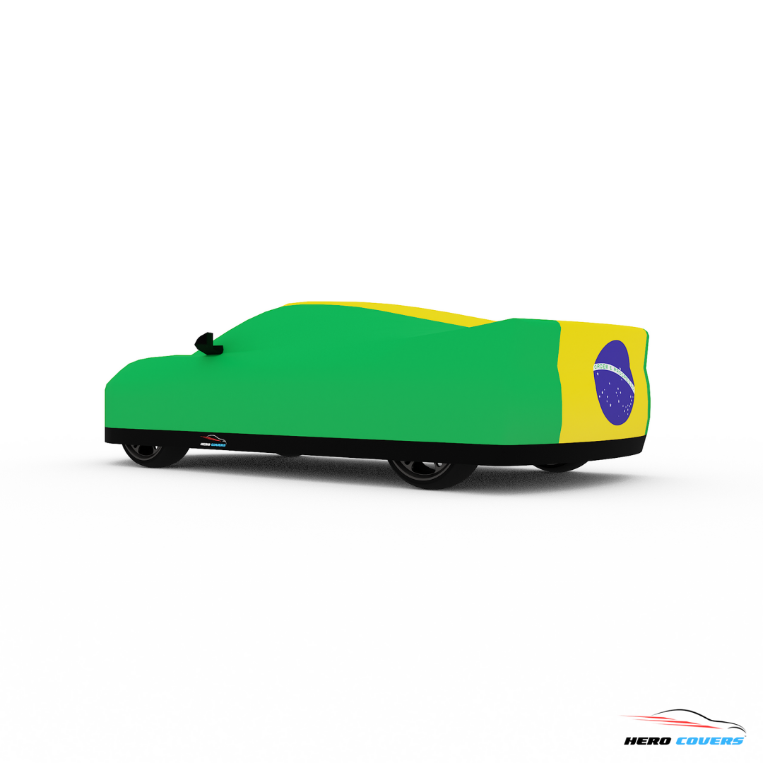 Brazil Flag Design Car Cover | Premium Indoor or Outdoor Protection | HeroCovers