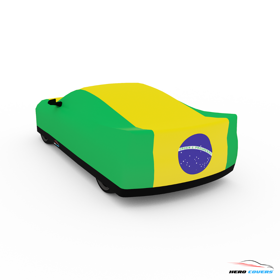Brazil Flag Design Car Cover | Premium Indoor or Outdoor Protection | HeroCovers