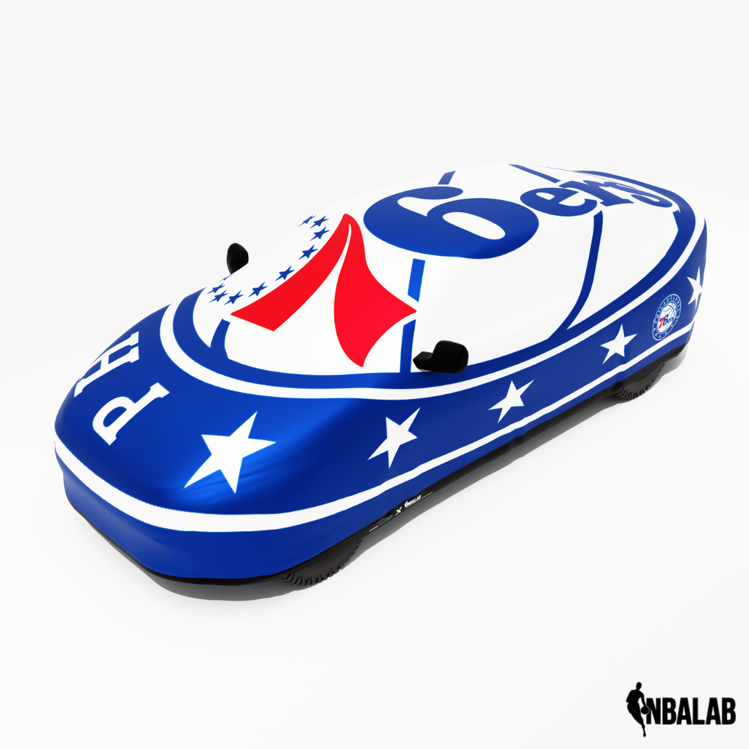 Officially Licensed Philadelphia Cover Stretch Logo – Indoor & Outdoor | NBA Protection | HeroCovers