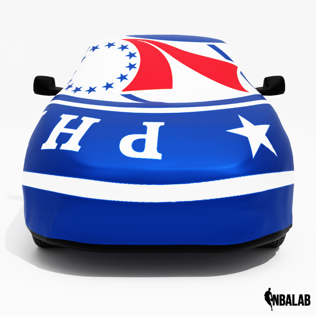 Officially Licensed Philadelphia Cover Stretch Logo – Indoor & Outdoor | NBA Protection | HeroCovers