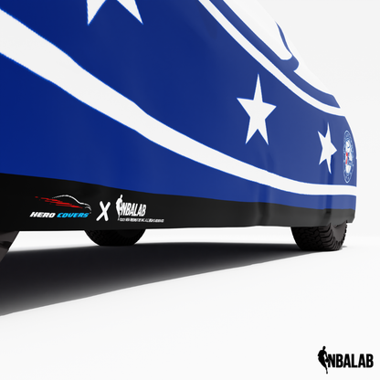 Officially Licensed Philadelphia Cover Stretch Logo – Indoor & Outdoor | NBA Protection | HeroCovers