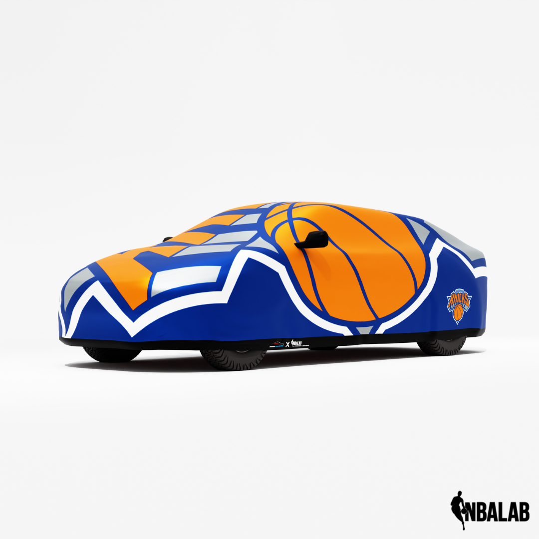 Officially Licensed New York Knicks Cover Stretch Logo – Indoor & Outdoor | NBA Protection | HeroCovers