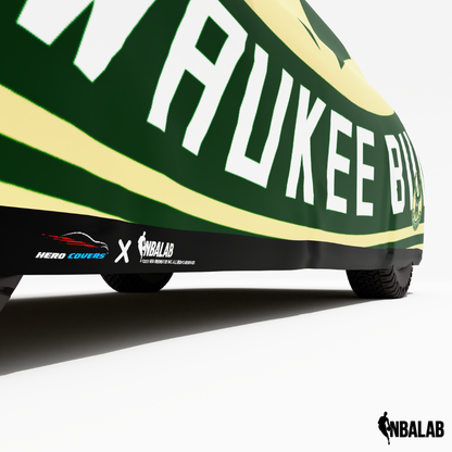 Officially Licensed Milwaukee Bucks Cover Stretch Logo – Indoor & Outdoor | NBA Protection | HeroCovers