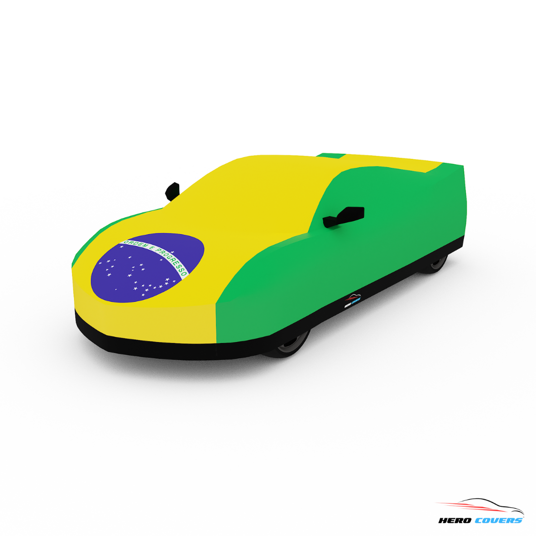 Brazil Flag Design Car Cover | Premium Indoor or Outdoor Protection | HeroCovers