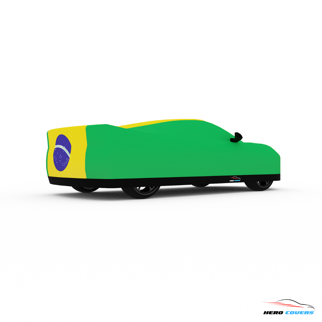 Brazil Flag Design Car Cover | Premium Indoor or Outdoor Protection | HeroCovers