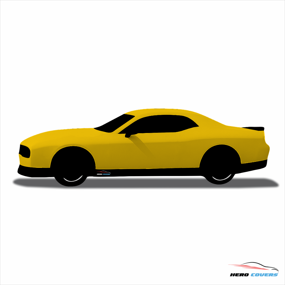 A Custom Indoor & Outdoor Yellow Car Cover For A Challenger