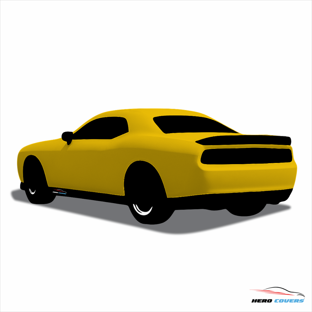 A Custom Indoor & Outdoor Yellow Car Cover For A Challenger