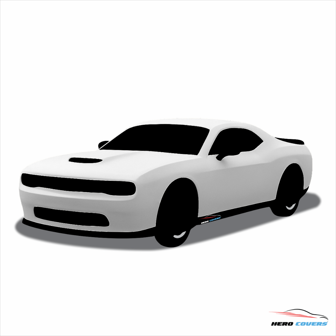 A Custom Indoor & Outdoor White Car Cover For A Challenger