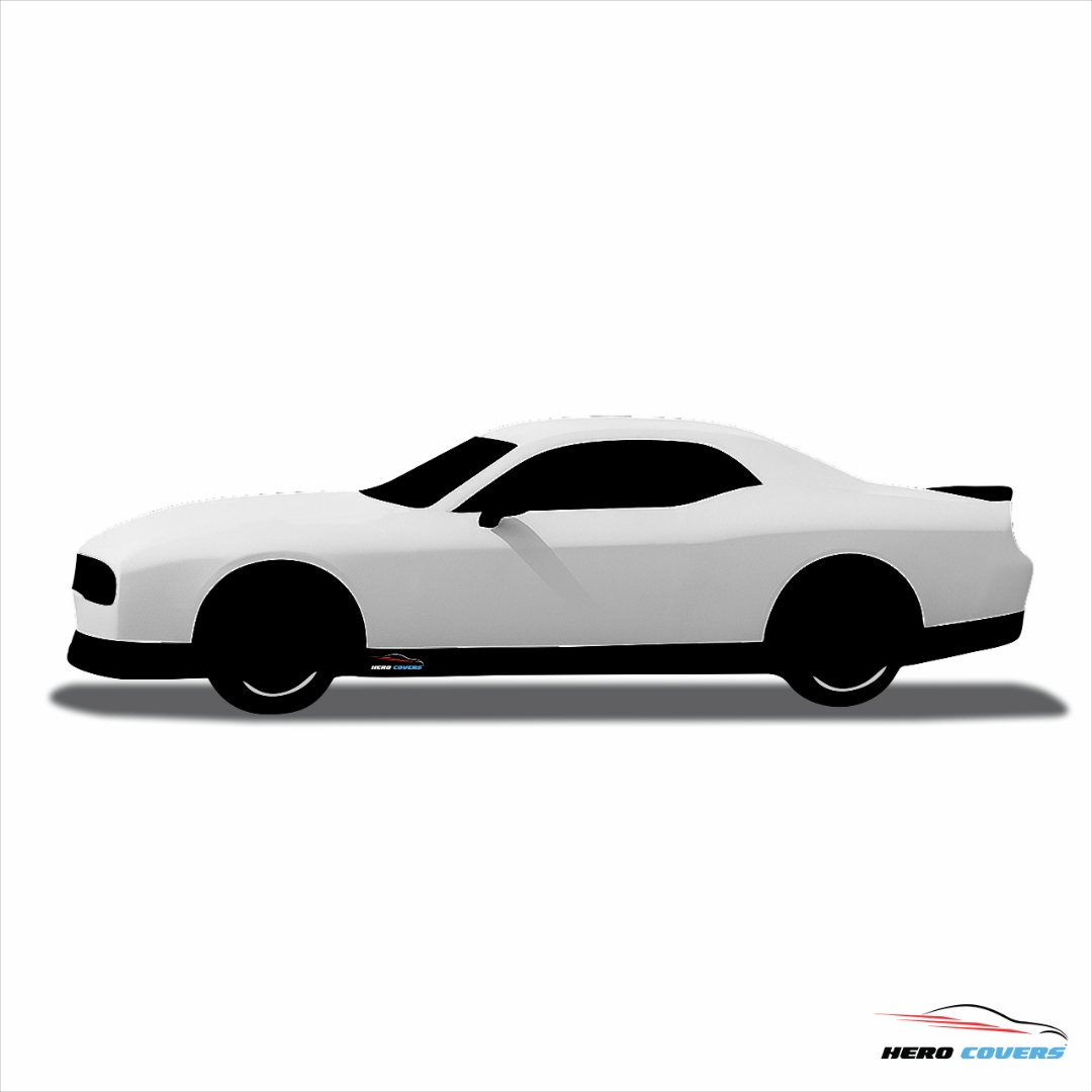 A Custom Indoor & Outdoor White Car Cover For A Challenger