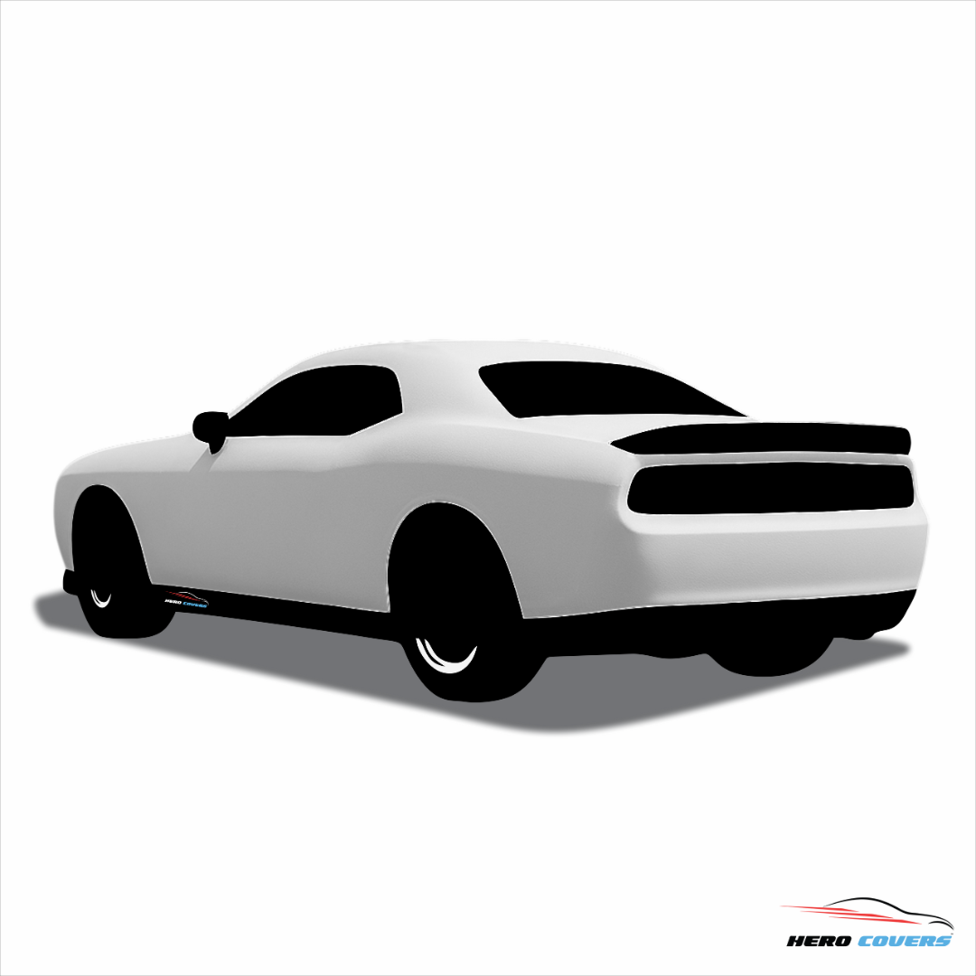 A Custom Indoor & Outdoor White Car Cover For A Challenger