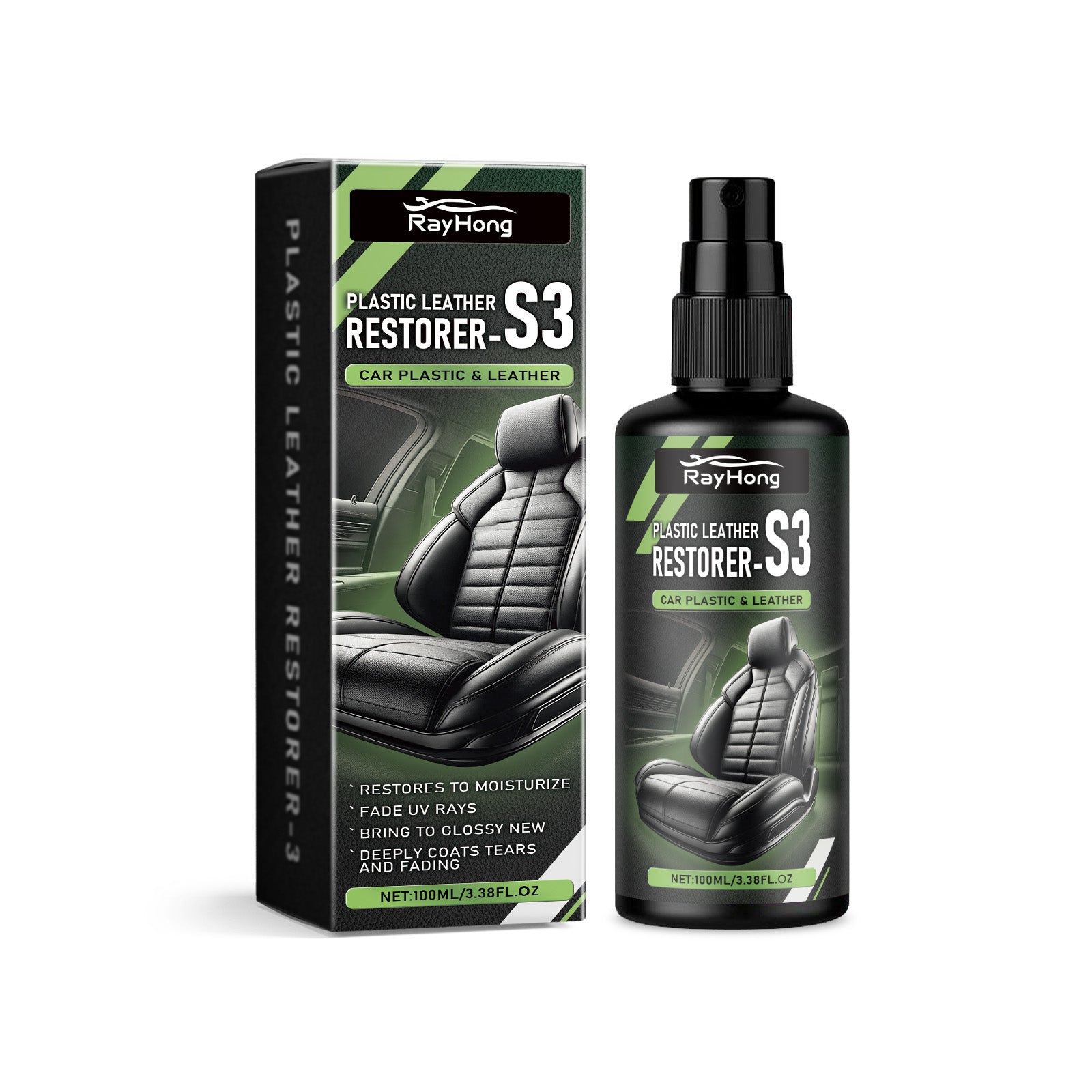 Car Leather Reconditioning Spray, Clean And Decontaminate Bright Car Interior Repair Maintenance Care Spray