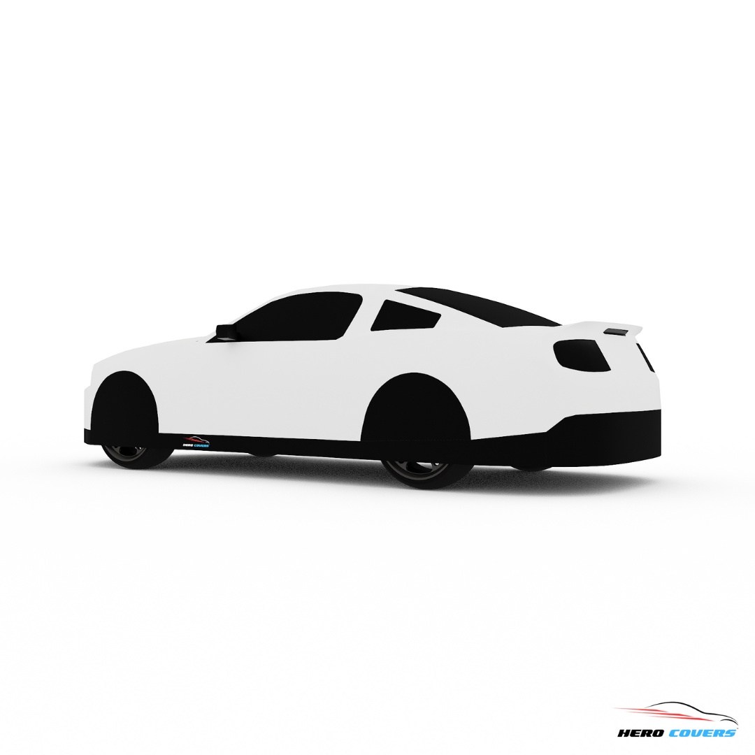 A Custom White Car Cover For A Ford Mustang 2012