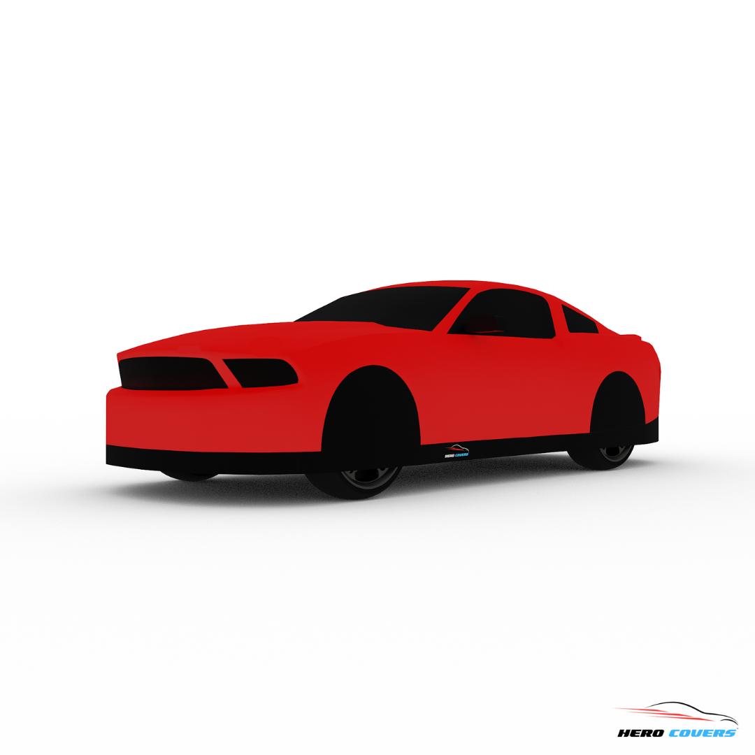 A Custom Red Car Cover For A Mustang 2012