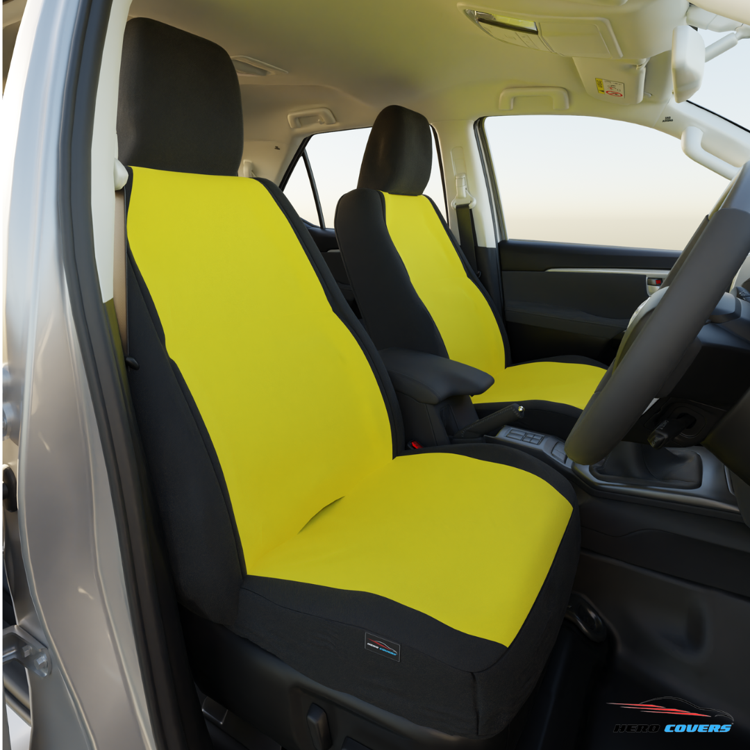 Black & Yellow Two Tone Custom Seat Covers | Stylish Designs & Durable Protection – by HeroCovers
