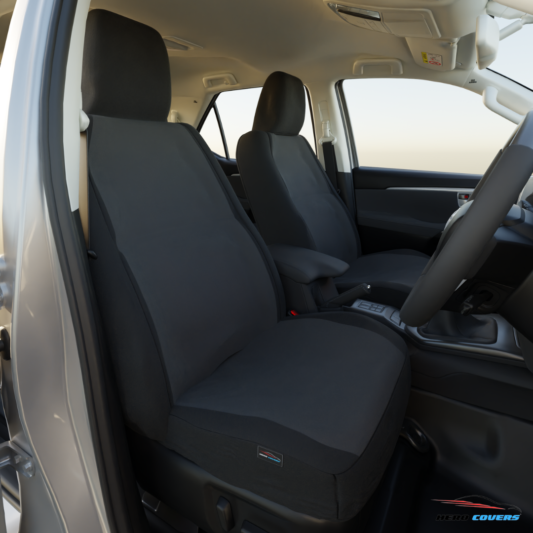 Black & Grey Two Tone Custom Seat Covers | Stylish Designs & Durable Protection – by HeroCovers