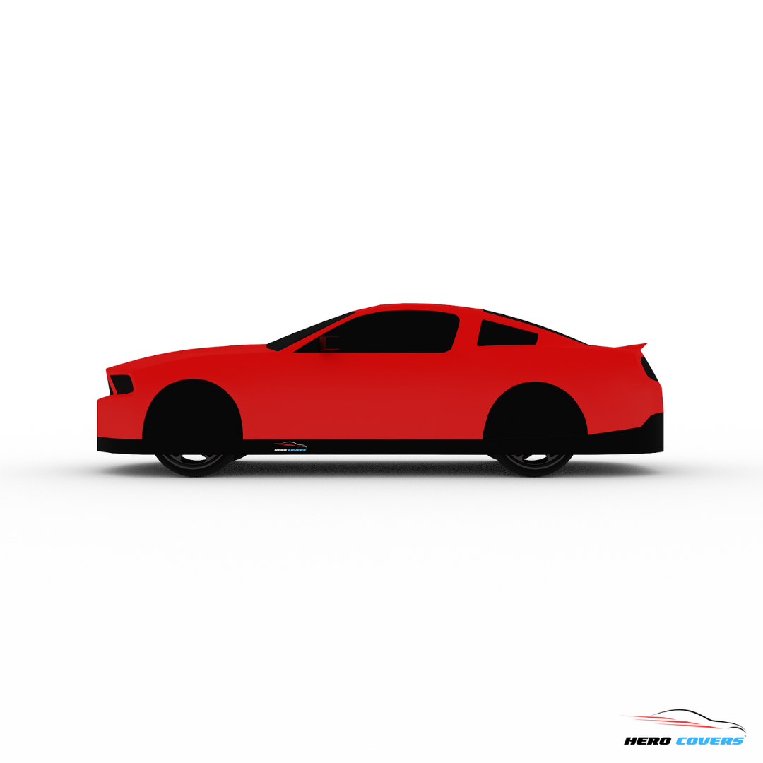 A Custom Red Car Cover For A Mustang 2012