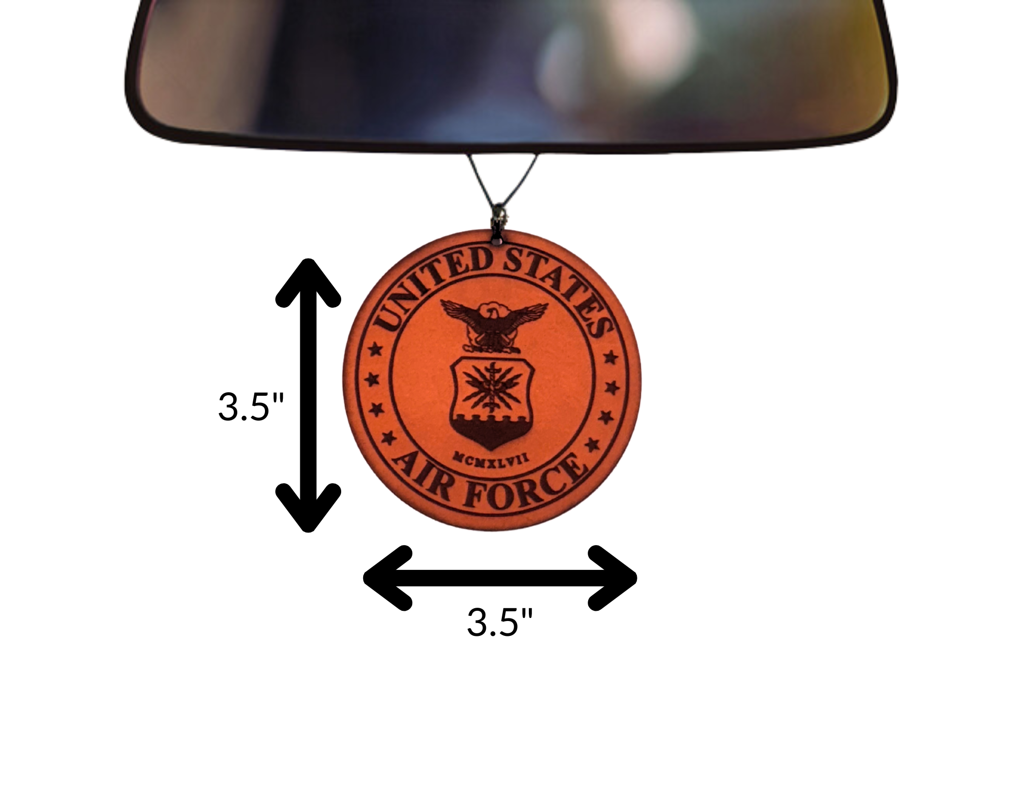 US Air Force Leather Car Freshener - Hand Made in Texas