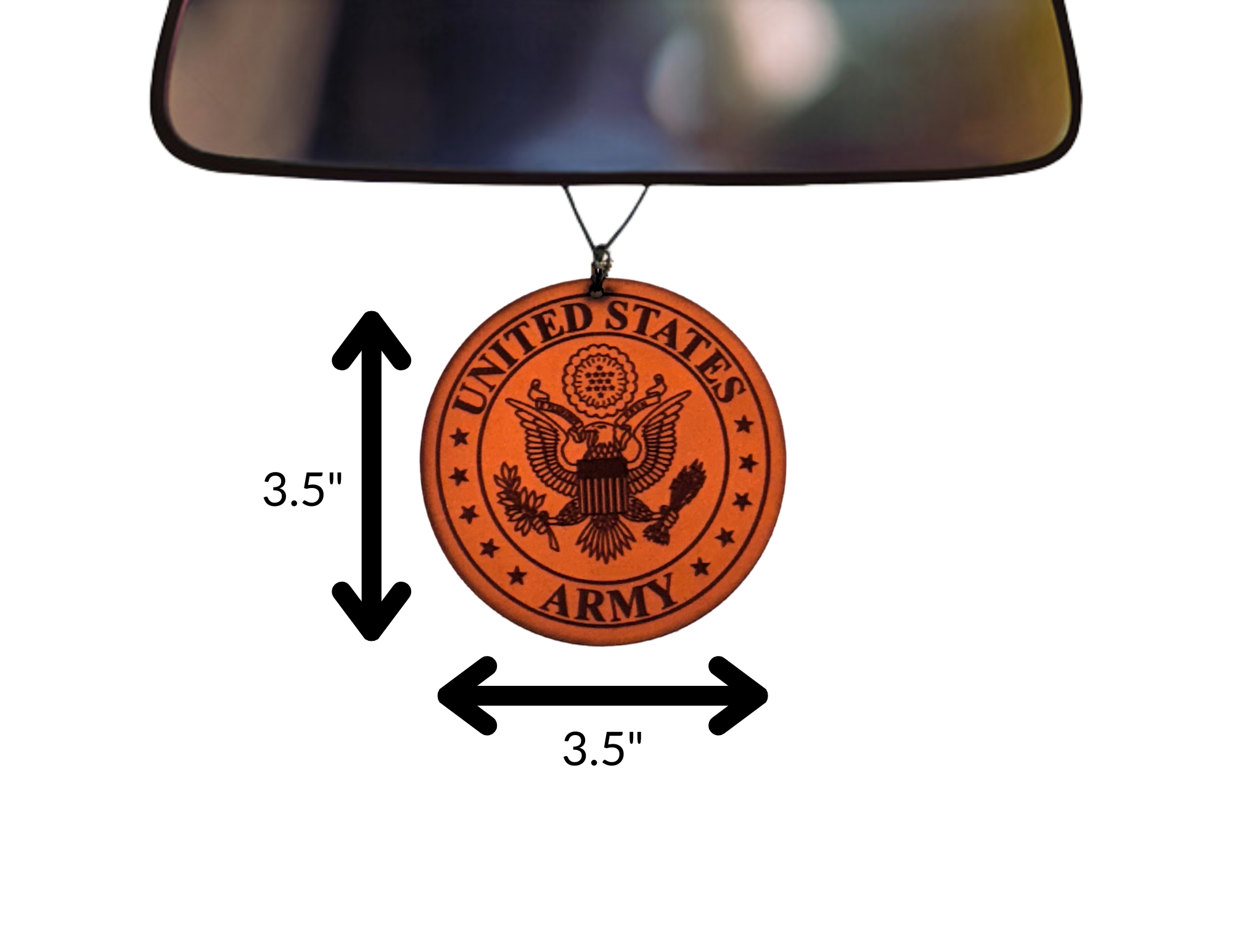 US Army Leather Car Freshener - Hand Made in Texas