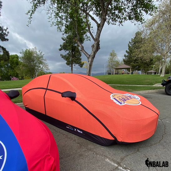 Officially Licensed Los Angeles Lakers Life Size Basketball Car Covers – Indoor & Outdoor | NBA Protection | HeroCovers