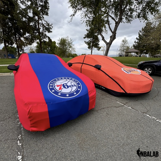 Officially Licensed Philadelphia 76ers 2 Tone Car Covers – Indoor & Outdoor | NBA Protection | HeroCovers
