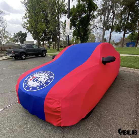 Officially Licensed Philadelphia 76ers 2 Tone Car Covers – Indoor & Outdoor | NBA Protection | HeroCovers
