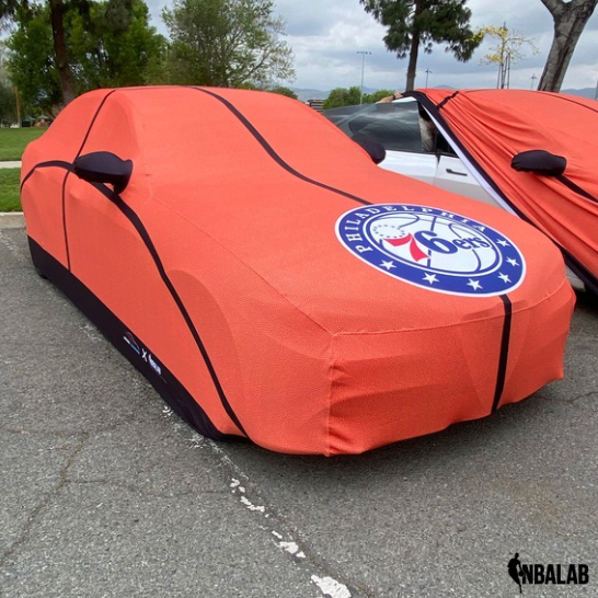 Officially Licensed Philadelphia Life Size Basketball Car Covers – Indoor & Outdoor | NBA Protection | HeroCovers