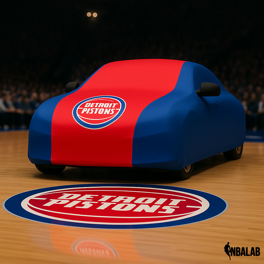 Officially Licensed Detroit Pistons 2 Tone Car Covers – Indoor & Outdoor | NBA Protection | HeroCovers