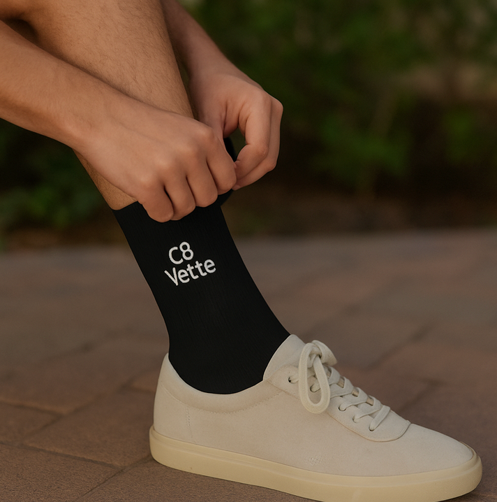 Embroidered C8 Vette Socks