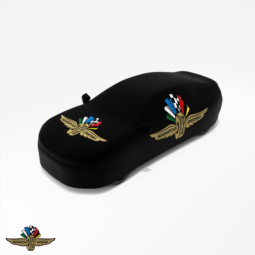 Indy500 Car Cover – Custom Black Cover with Enlarged Indy 500 Logo for Maximum Protection